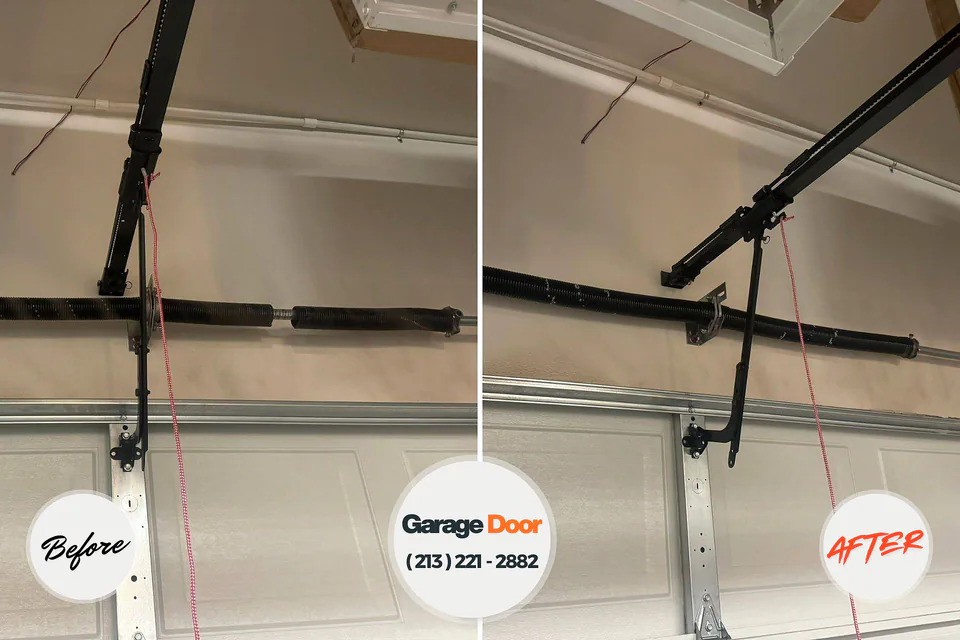 Before and after: garage door repair Black Earth, WI